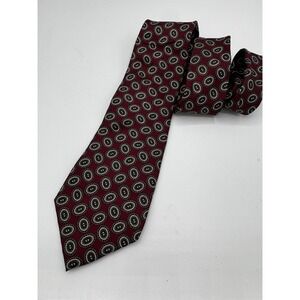 Vintage Christian Dior Maroon/Red Silk  Tie EUC A2
